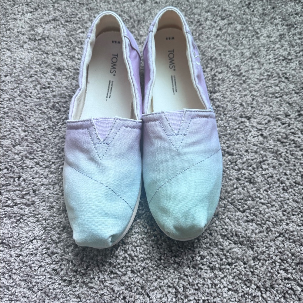 TOMS Women's Pastel Slip-On Flats - Lavender and Aqua